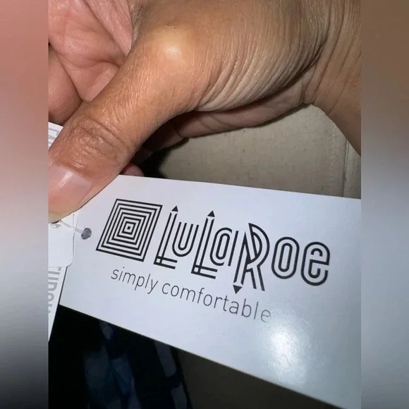 NWT LulaRoe Blue White Ocean Water Long Duster Crochet Lace Trim Womens M - Picture 6 of 6